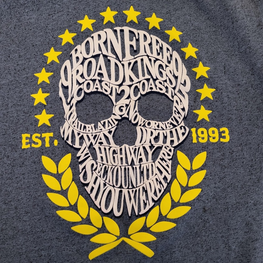 Ecko Unltd Mens Skull Graphic Crewneck Pullover Shirt Blue Marled Cotton Large - Picture 3 of 9